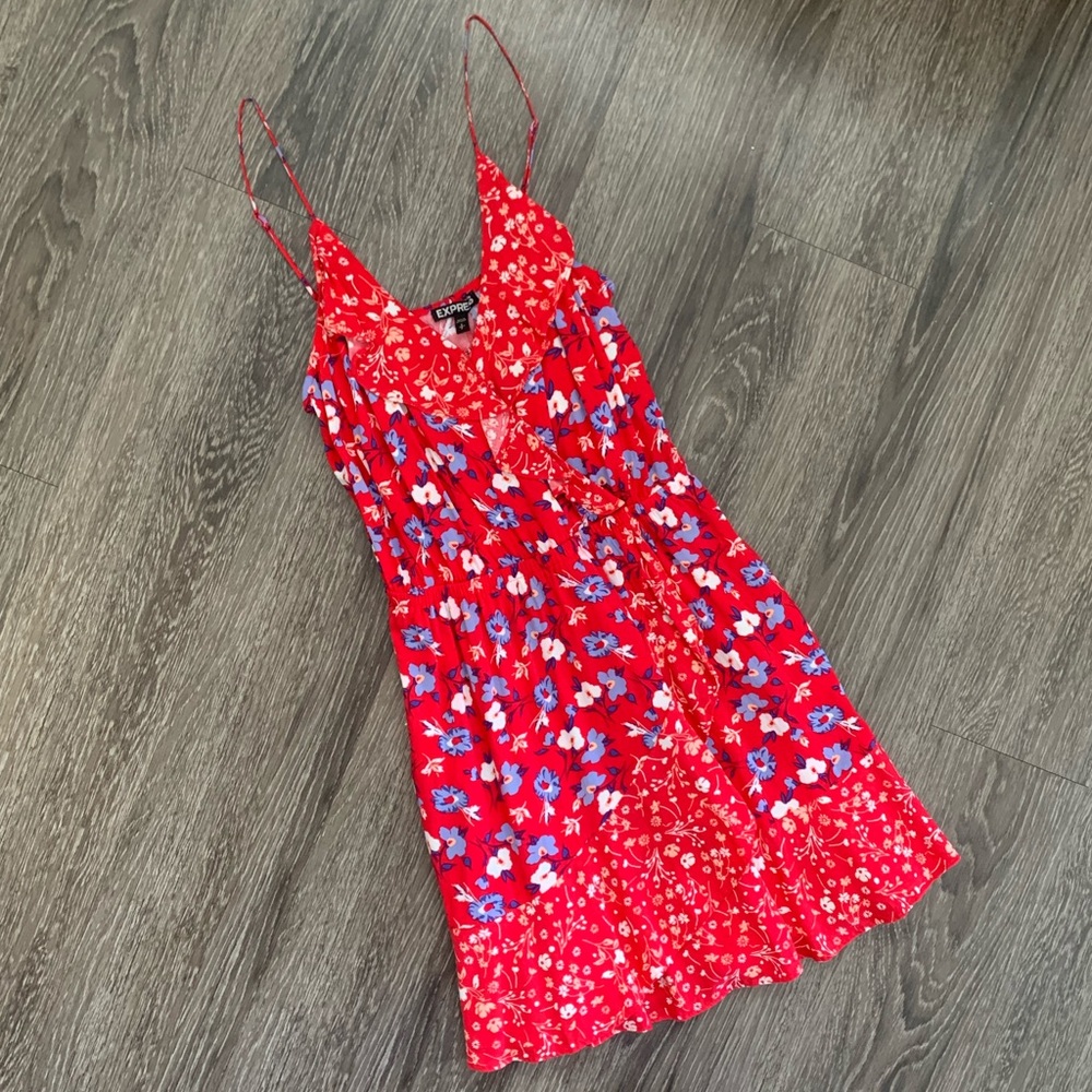 Express Crossover Ruffle Dress